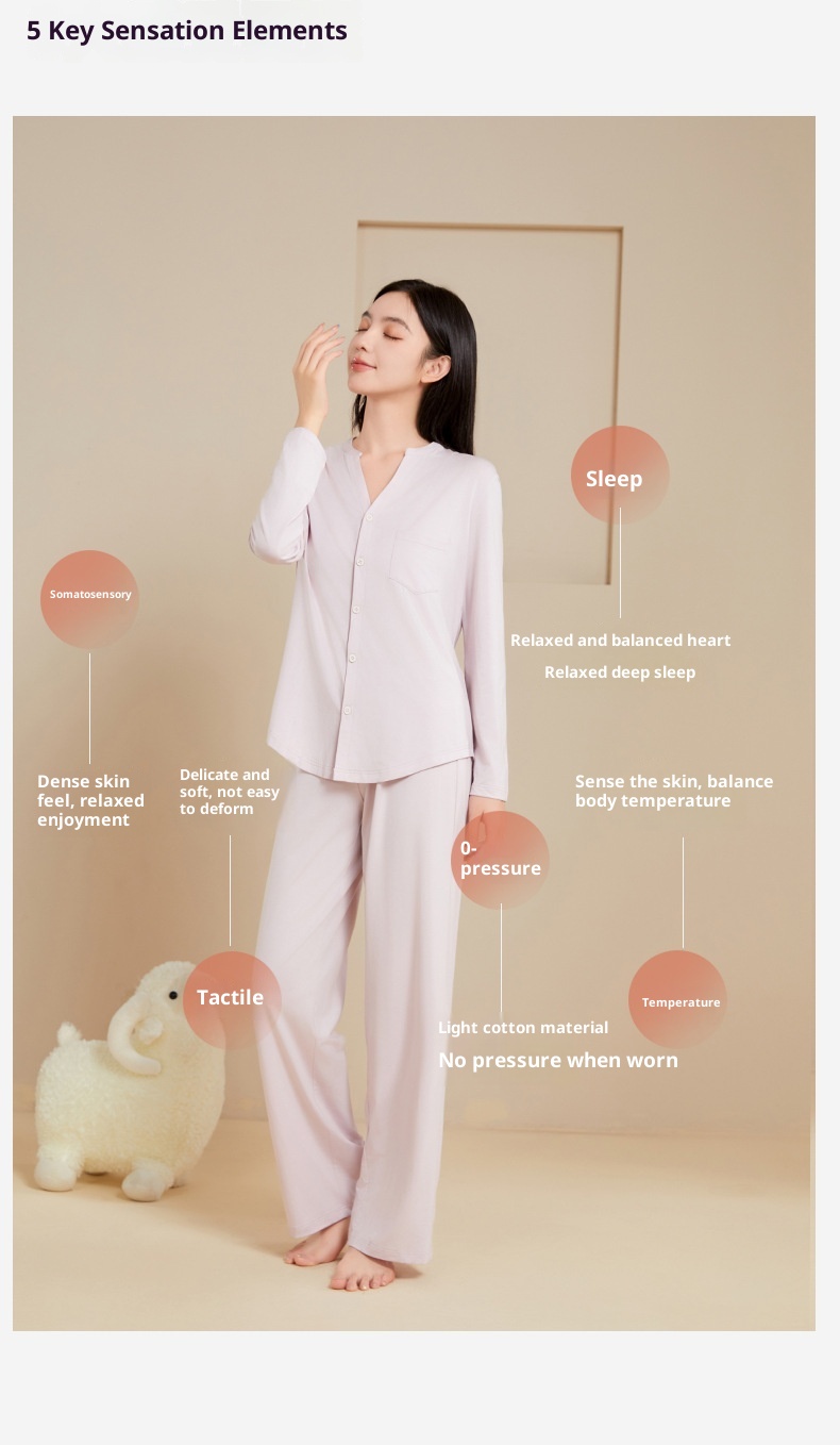 ChicShe Classe A Pigiama da donna in Tencel, traspirante, antibatterico, a maniche lunghe, autunnale, in cotone, per la casa, Xinjiang_voghion.com