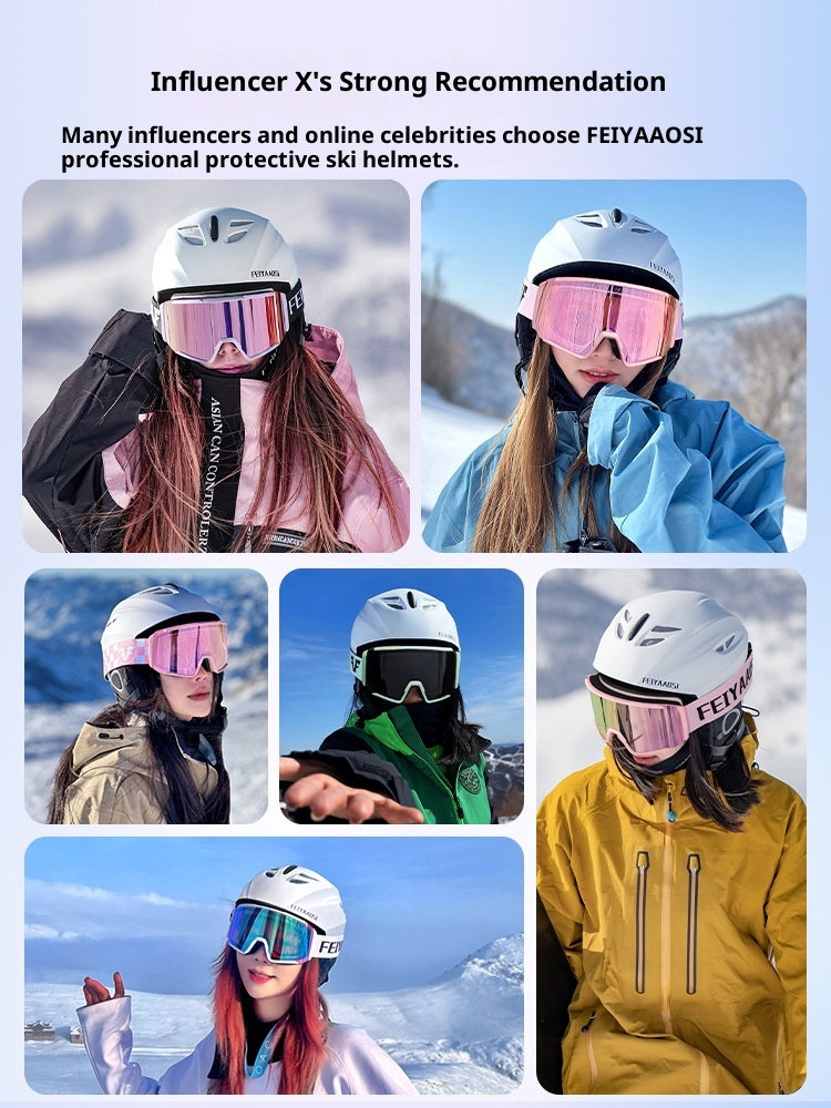 001 Yutian Snowboardhelm für Damen, Schneehelm für Herren, professionelle Kinder-Skibrille, integrierte Skimütze_voghion.com