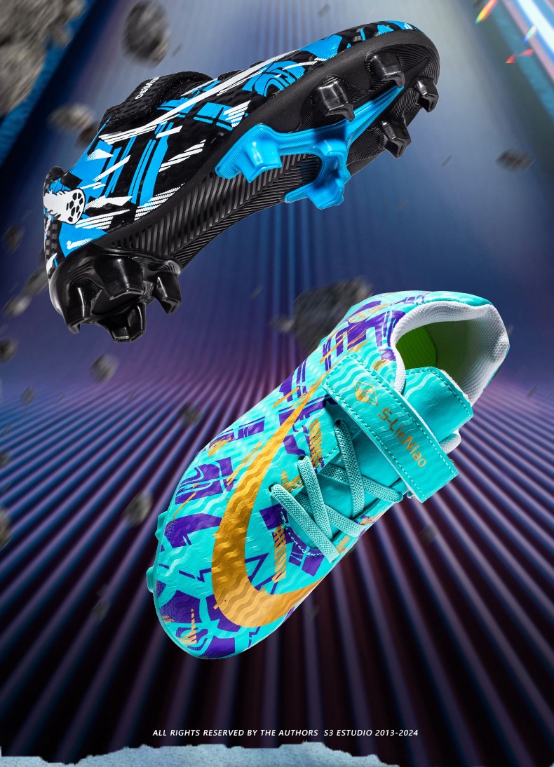 Botas de fútbol ShoeGlobe para hombre y mujer con tacos rotos, TF para adultos, zapatillas de entrenamiento para niño y niña, césped artificial AG con tacos largos_voghion.com