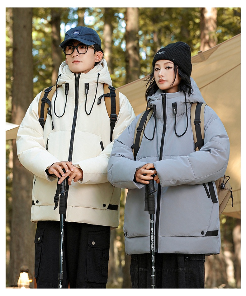 boy Workwear Hooded Short Jacket Men's High-end Warm 90 Down Windproof Heat-retaining Winter Coat Outerwear_voghion.com