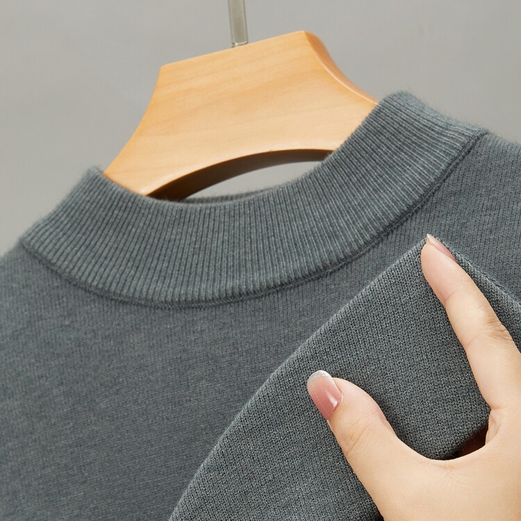 boy Cross-Border Foreign Trade Live Semi-High Collar Long Sleeve Knitted Sweater Men's Autumn Winter New Solid Color Warm_voghion.com