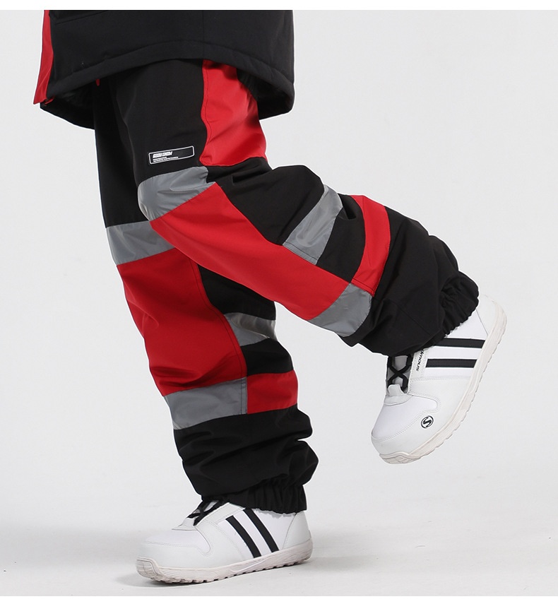 001 Gsousnow Luminous Color Block Snow Unisex 2021 Waterproof Warm Snowboard Pants_voghion.com