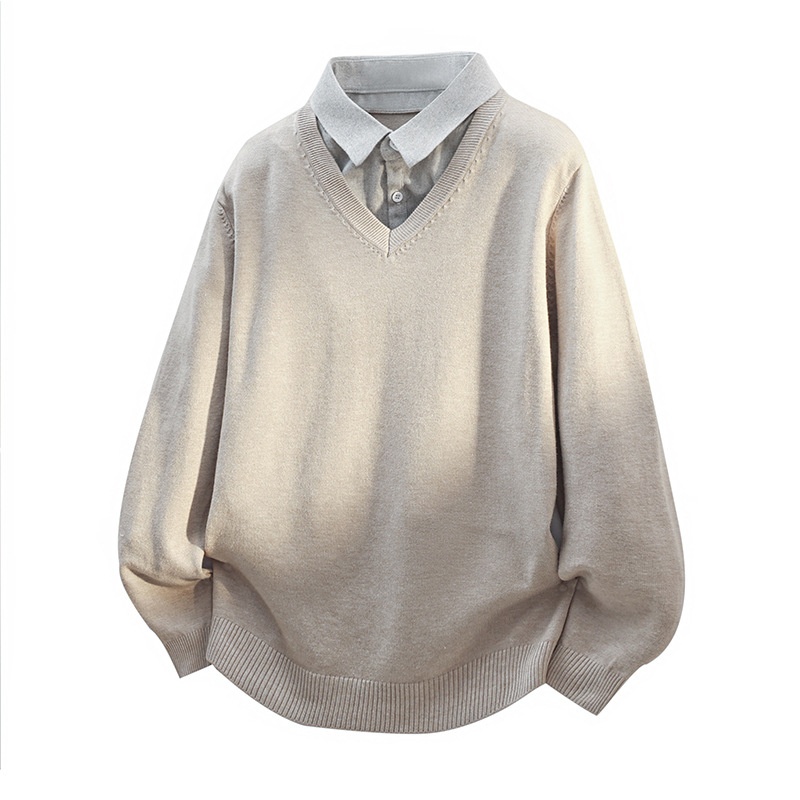 ragazzo Ragazzo Ragazzo Commercio Estero Transfrontaliero Dropshipping Trdy Nuovo 2025 Autunno Camicia Colletto Due Pezzi Maglione Pullover Per_voghion.com