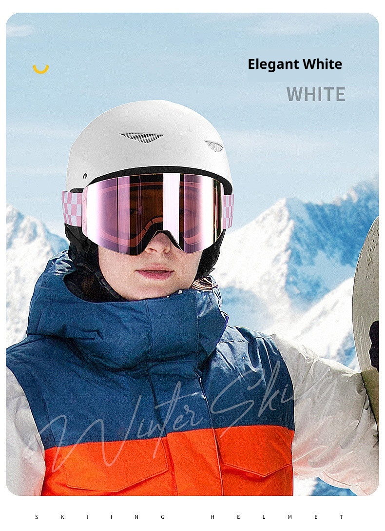 001 Professional Ski Helmet Hat Snow Goggles Integrated For Men Women Adults And Children Full Set Safety Gear_voghion.com