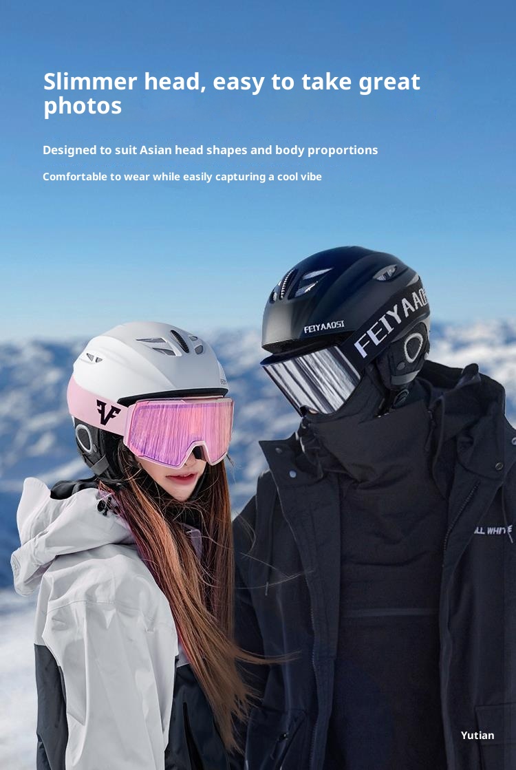 001 Yutian Snowboardhelm für Damen, Schneehelm für Herren, professionelle Kinder-Skibrille, integrierte Skimütze_voghion.com