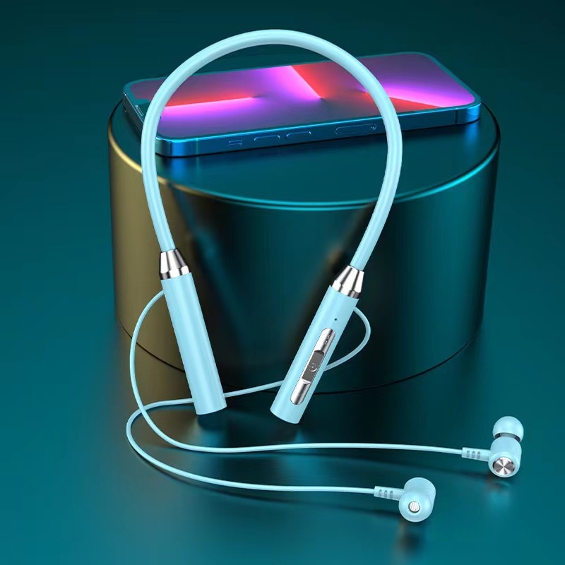 3c Nuovi auricolari wireless Bluetooth con archetto da collo, sportivi, in-ear, stile appeso al collo, durata della batteria in standby ultra lunga, all'ingrosso_voghion.com