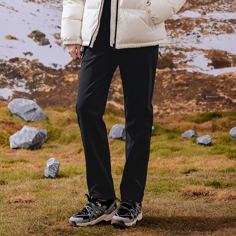 001 Pantaloni da trekking da uomo, caldi, larghi, antivento, foderati in pile, softshell da donna, pantaloni lunghi a gamba dritta, ghiaccio e_voghion.com