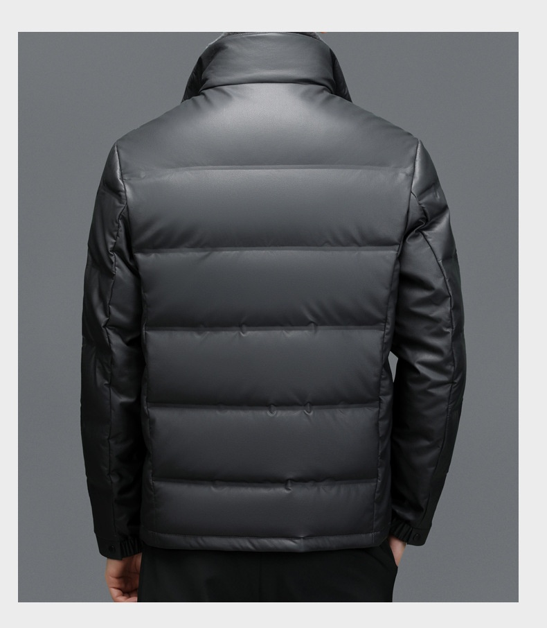 boy Plus Size Casual Sheepskin Warm Thick Genuine Leather Men's Coat Dad's Down Jacket_voghion.com