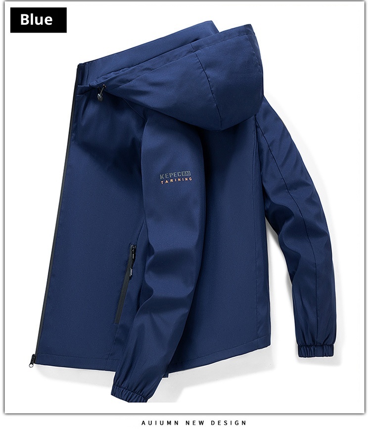 boy Jacket 2024 Autumn Winter Solid Color Outdoor Windbreaker Men's Fashion Ins Fleece Casual Hooded Coat_voghion.com