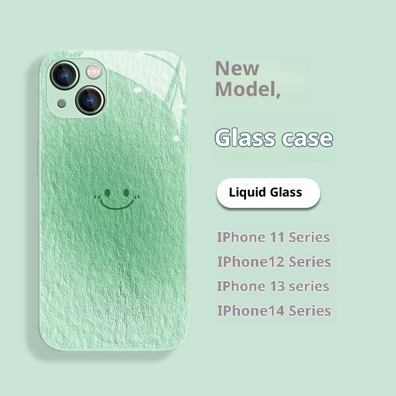 TechGlobe Oil Painting Smiley Face Compatible With 16 Phone Case IPhone 14 Pro Max Full Coverage 8 Plus/7 Glass XR 11/12_voghion.com