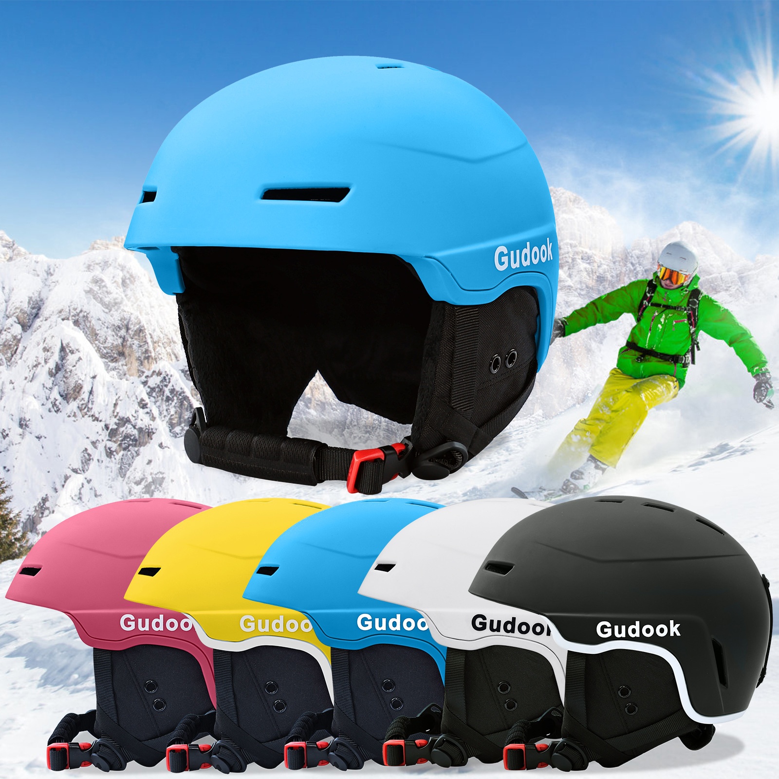 001 Casco da sci e snowboard anti-collisione blu da uomo e da donna, cappello protettivo da esterno_voghion.com