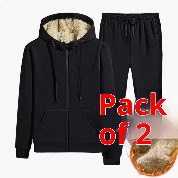 boy Autumn Winter Sweatshirt Fleece Lined Thickened Sports Casual Cotton Jacket Men's Warm Lamb Wool Loose Hooded Cardigan_voghion.com