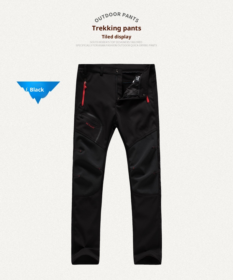 001 Outdoor Softshell For Men Women, Autumn Winter, Thickened, Windproof, Waterproof, Plus Size, Warm, Fleece-Lined, Hiking_voghion.com