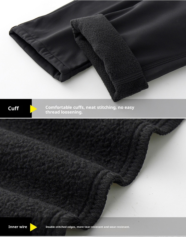 Calças compridas grossas, impermeáveis e à prova de vento, com forro de lã quente, ideais para homens no outono e inverno, para caminhadas e trekking._voghion.com