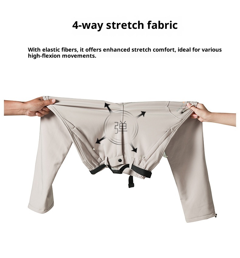 001 Winddichte und wasserdichte, mit Thermofleece gefütterte, dicke, lange Softshell-Wanderhose für Damen und Herren, Herbst und Winter_voghion.com
