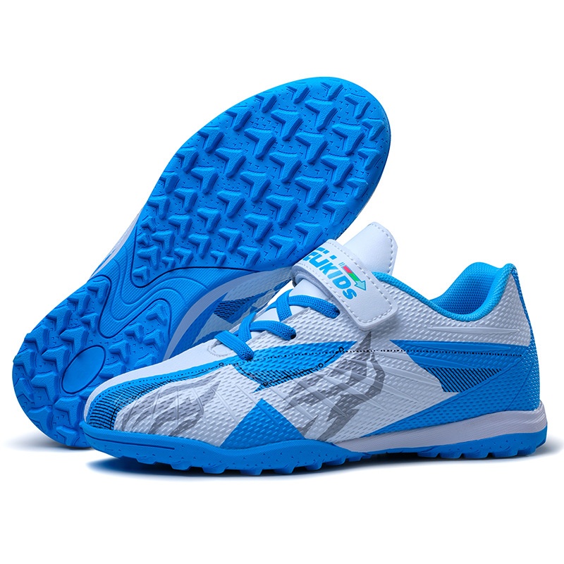 ShoeGlobe Zhizu Brand Soccer Children, No-Tie Shoelaces, Buckle TF Rubber Sole, Artificial Turf Training Shoes For Primary And_voghion.com