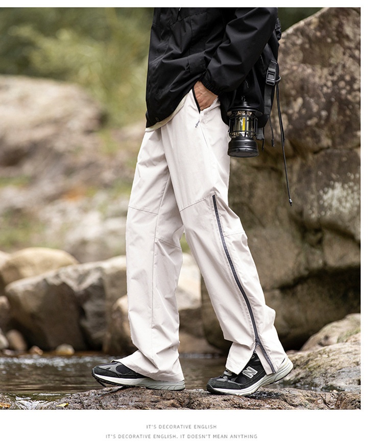001 Spring And Autumn Outdoor Waterproof Hiking Men, Functional Zipper Straight Leg Cargo Casual Pants For Men_voghion.com