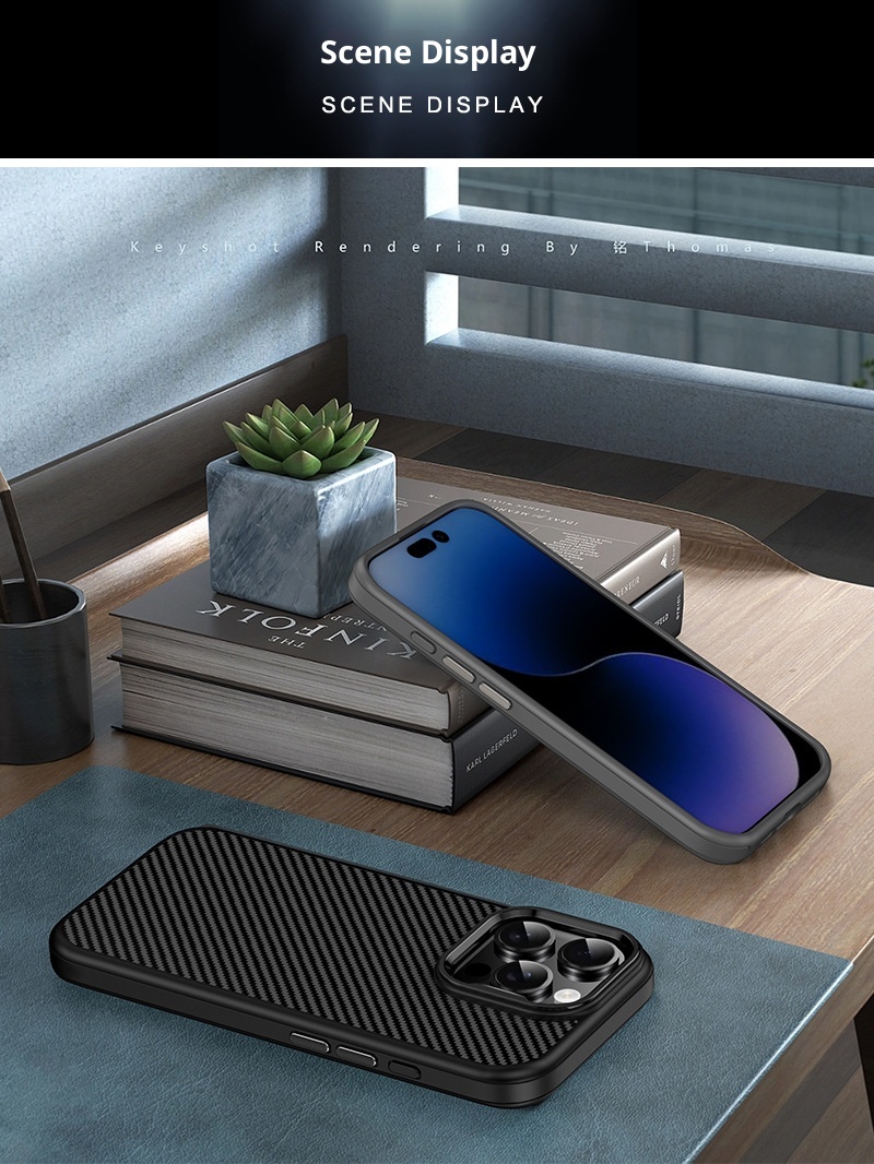 TechGlobe Adatto per il telefono cellulare 16promax Nuova custodia protettiva anti-caduta per iPhone 16pro, 16plus in fibra di carbonio_voghion.com