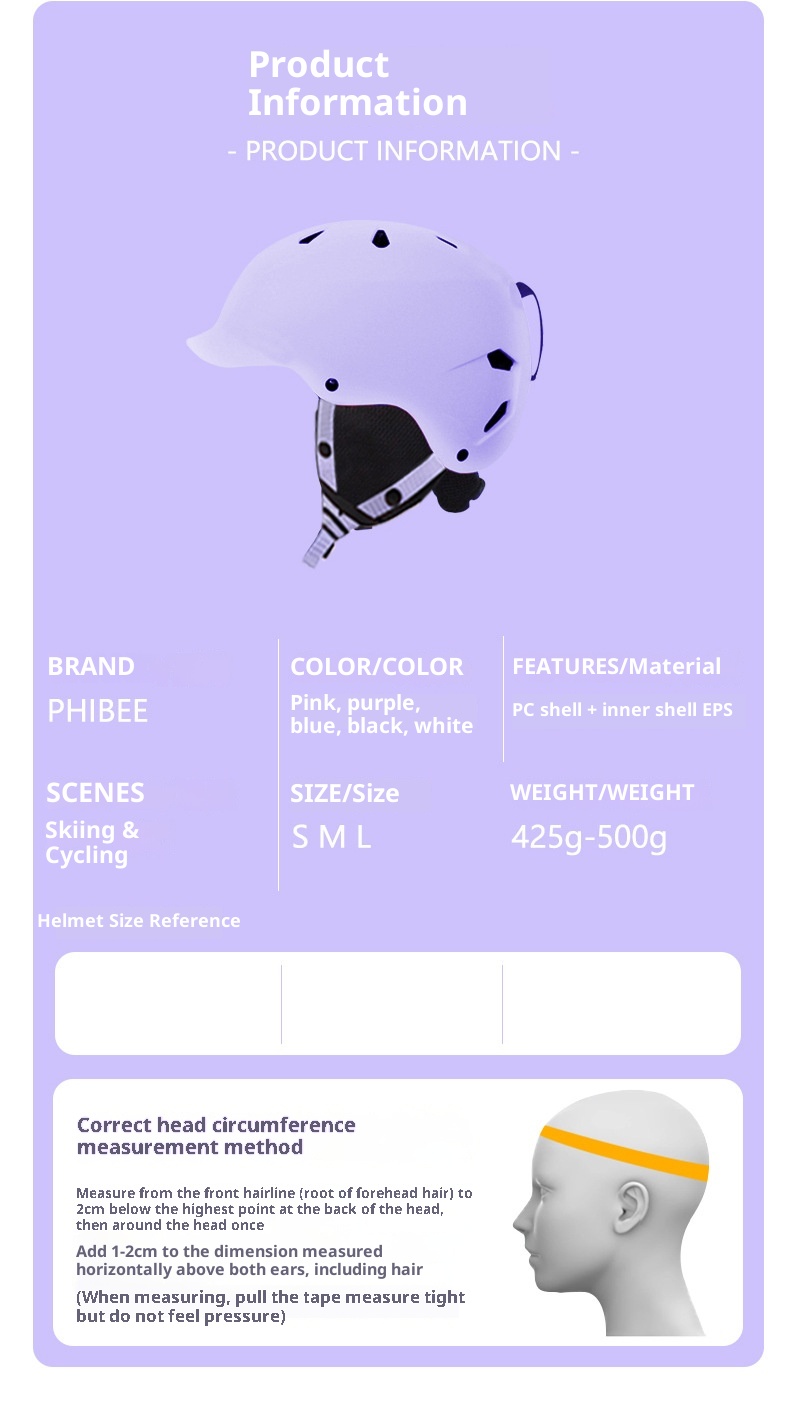 001 Phibee Elephat Ski Helmet Detachable For Childre Adults Outdoor Sports Equipmet Sigle Ad Double Board Ear_voghion.com