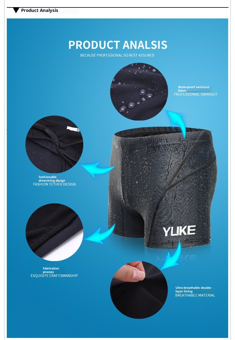 001 001 Men's And Set Adult Large Frame Electroplated Goggles Shark Skin Waterproof Swimming Trunks Package Wholesale_voghion.com