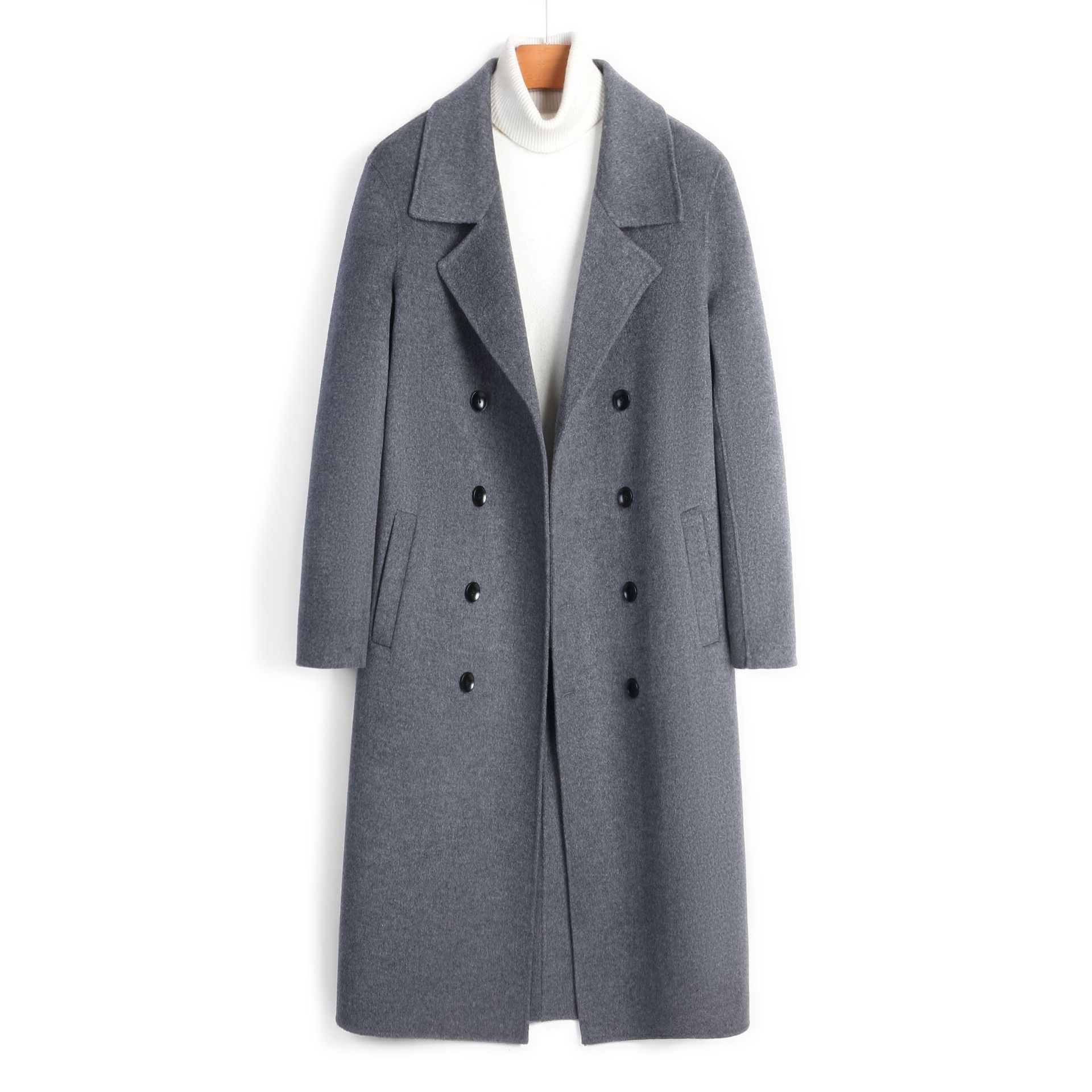 boy 2025 High-End 100% Double-Sided Premium Woolen Jacket Men's Over-Knee Wool Coat Wholesale_voghion.com