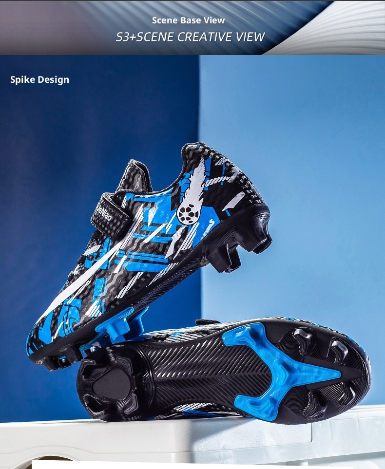 Botas de fútbol ShoeGlobe para hombre y mujer con tacos rotos, TF para adultos, zapatillas de entrenamiento para niño y niña, césped artificial AG con tacos largos_voghion.com