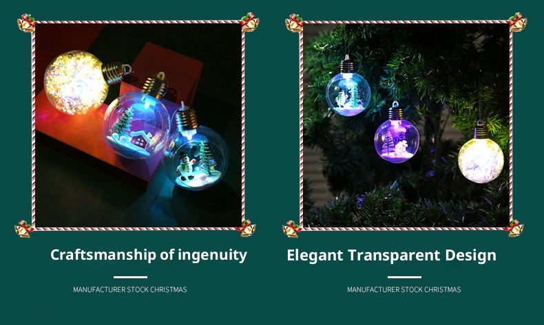 Boule lumineuse transparente à suspendre pour fenêtre - Décoration de Noël Lillian_voghion.com