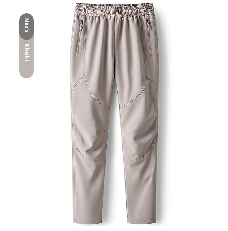 Calças compridas femininas grossas e quentes para atividades ao ar livre, com aquecimento de grafeno, ideais para o inverno. Tamanhos grandes para homens. Forro de lã impermeável._voghion.com