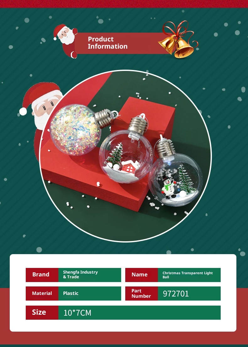 Boule lumineuse transparente à suspendre pour fenêtre - Décoration de Noël Lillian_voghion.com