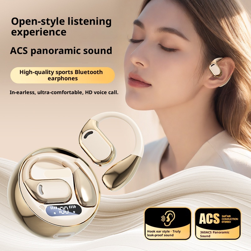 3c Cross-Border Hot M76 Hook Open Ear Non-In-Ear OWS Bone Conduction Wireless Bluetooth Earphone Color Display_voghion.com