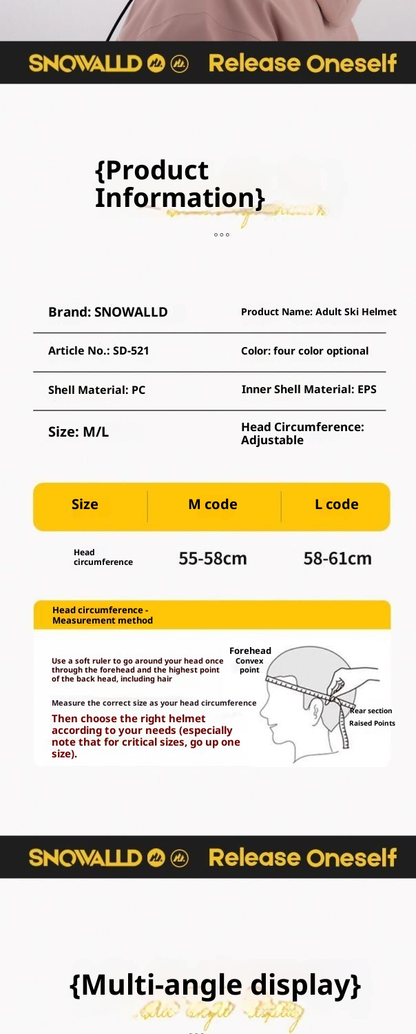 001 New Ski For Men Women, Adult Snow Helmet With Safety Certification, Anti-Collision And Anti-Fall Cap, Professional_voghion.com