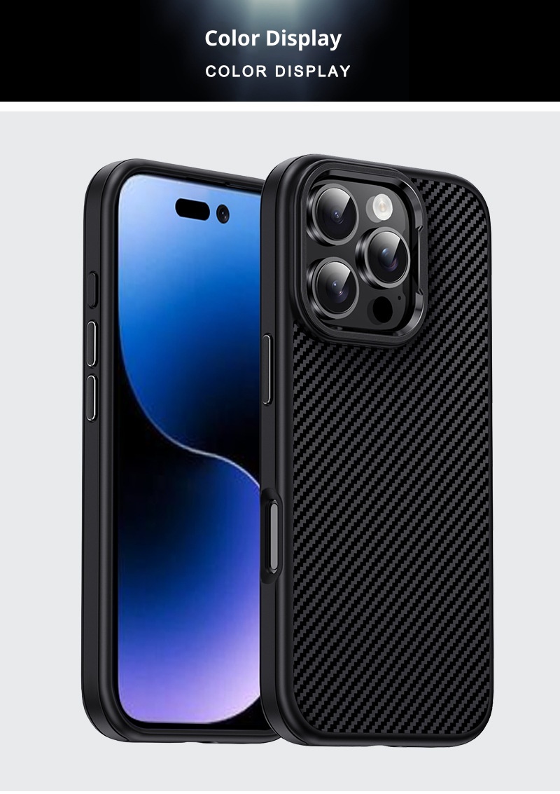 TechGlobe Adatto per il telefono cellulare 16promax Nuova custodia protettiva anti-caduta per iPhone 16pro, 16plus in fibra di carbonio_voghion.com