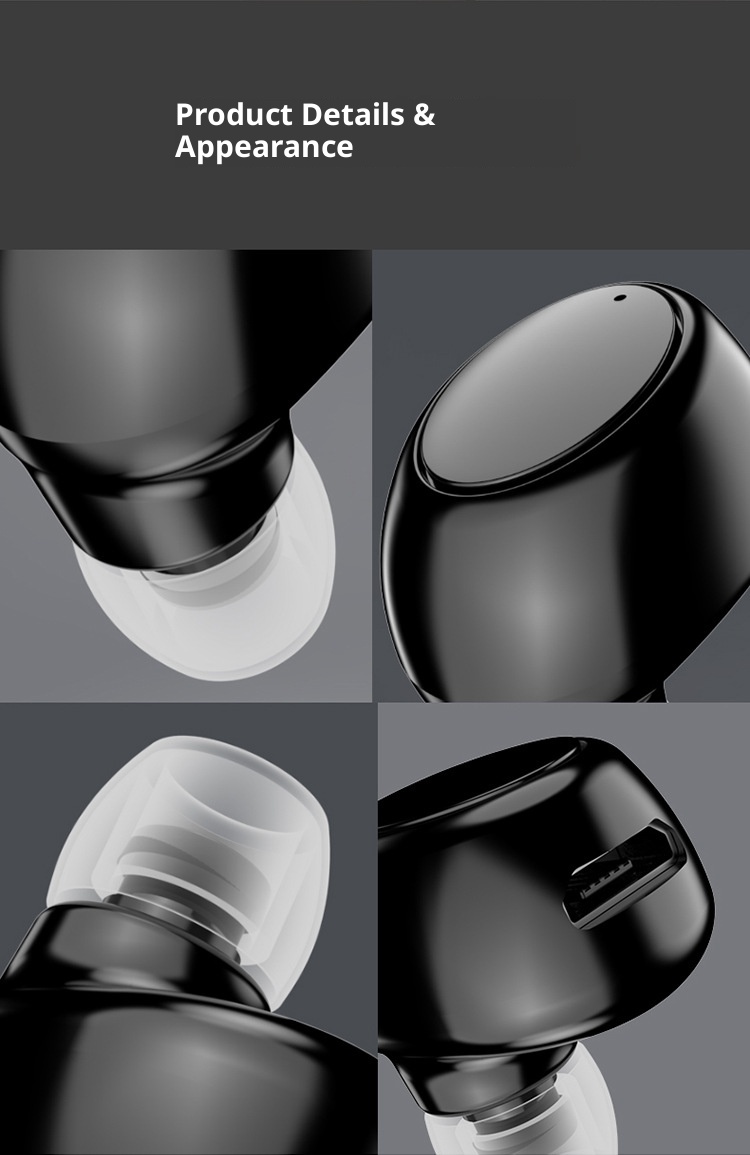 Słuchawki Bluetooth 3c New X6, ultra małe, niewidoczne, sportowe, douszne, douszne, 5.0, sprzedaż bezpośrednia z fabryki_voghion.com