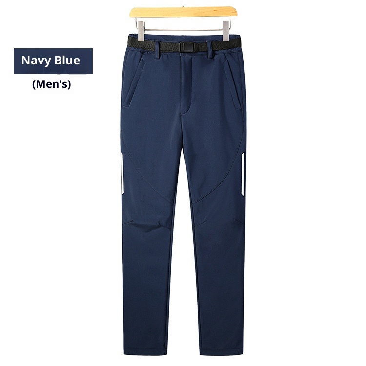 Calça Softshell Esportiva Outdoor 001 para Homens e Mulheres, Outono Inverno Cor Sólida Fleece Esqui Caminhada Calça Comprida, Grossa e_voghion.com