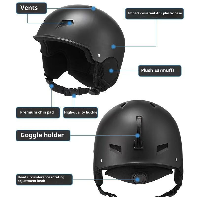 001 Verstellbarer warmer Outdoor-Sporthelm für Erwachsene, Kinder-Snowboard- und Skihelm_voghion.com