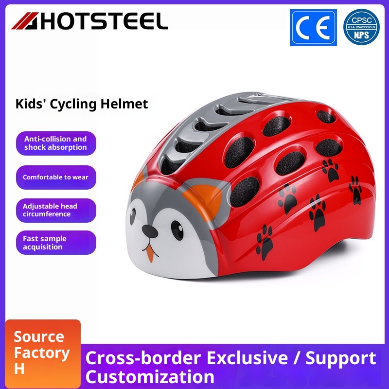 001 Casco da bicicletta monoblocco per bambini, skateboard, pattinaggio sul ghiaccio, sci, cartone animato_voghion.com