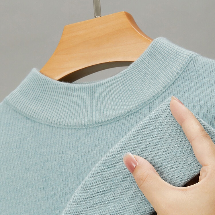 boy Cross-Border Foreign Trade Live Semi-High Collar Long Sleeve Knitted Sweater Men's Autumn Winter New Solid Color Warm_voghion.com