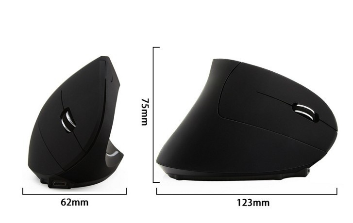 Techglobe New Business Rechargeable Wireless Black Foreign Trade Cross-Border E-commerce Computer Laptop Vertical Mouse Wholesale_voghion.com
