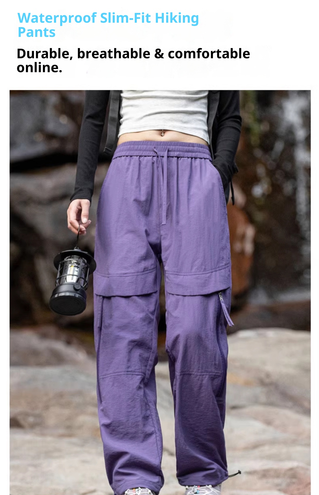 001 Purple Softshell For Women 2025 New Spring And Autumn Outdoor Windproof Hiking Petite Paratrooper Sports Cargo Pants_voghion.com