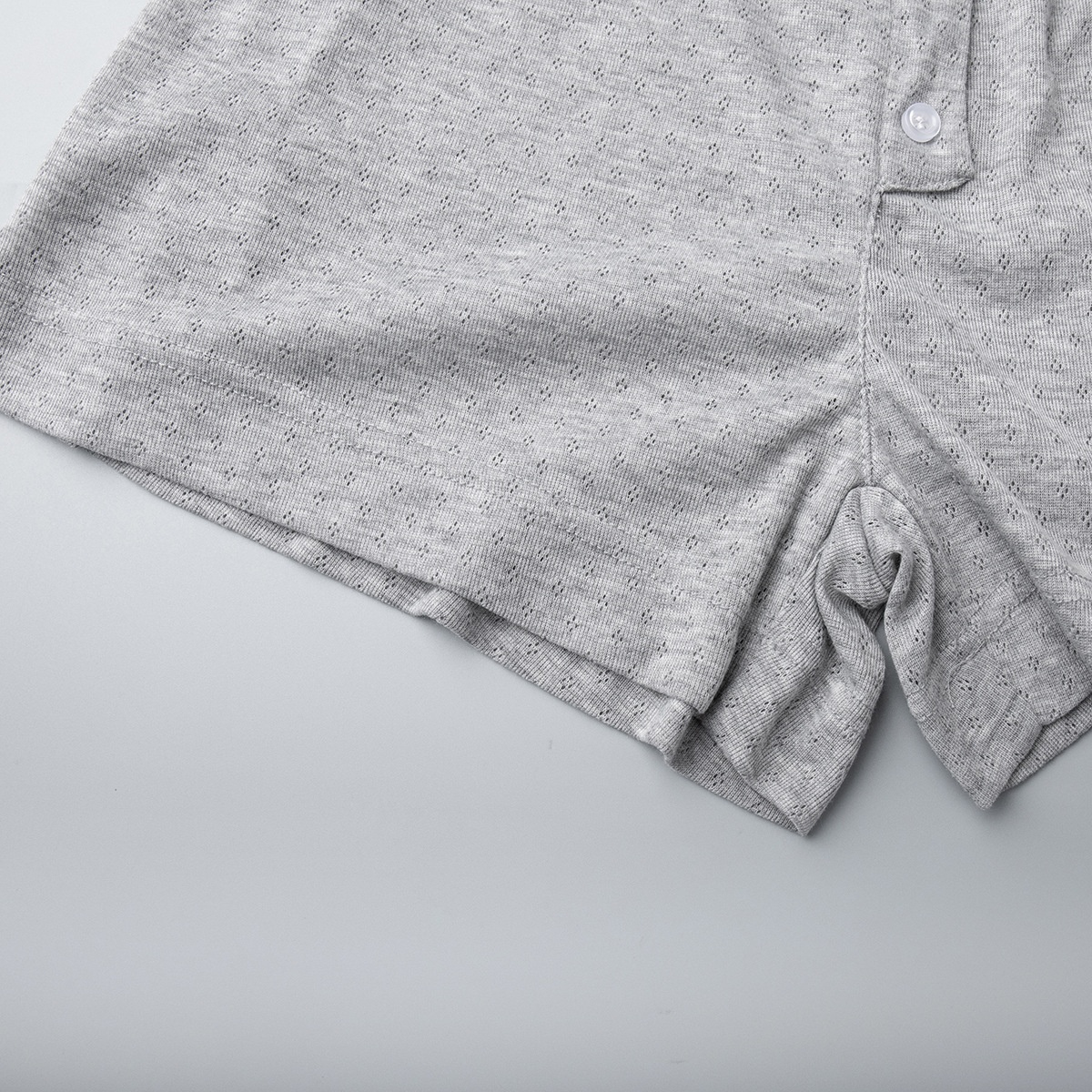 ChicShe Cross-Border Gray Long-Sleeve Shorts Pajama Set European And American 2025 Spring New Knitted Pajamas Export Home Wear_voghion.com