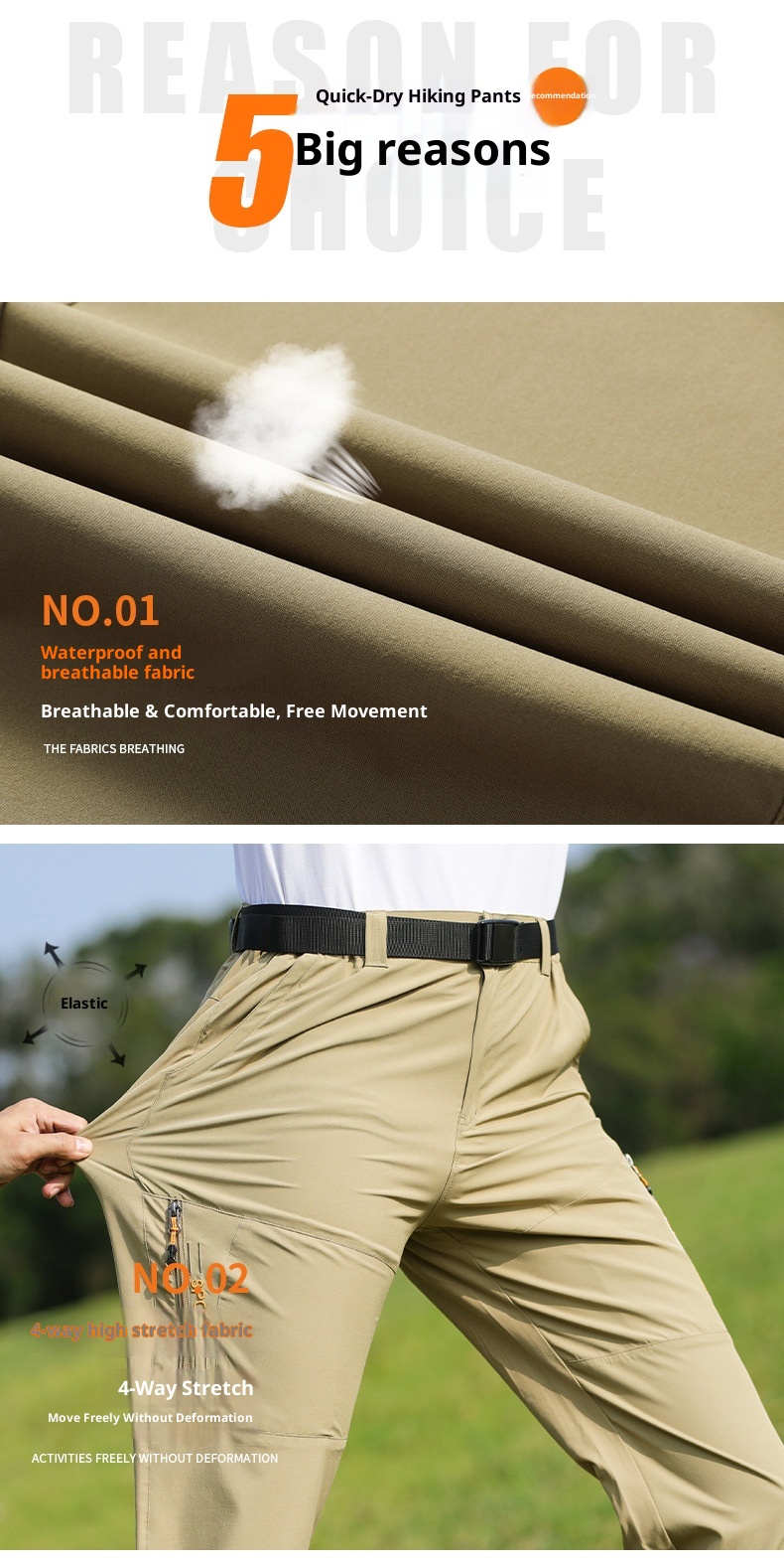 001 Leichtes Sommerwanderoutfit in Übergröße für Damen und Herren, dehnbar, winddicht, schnelltrocknend, ideal für Outdoor-Sportarten._voghion.com