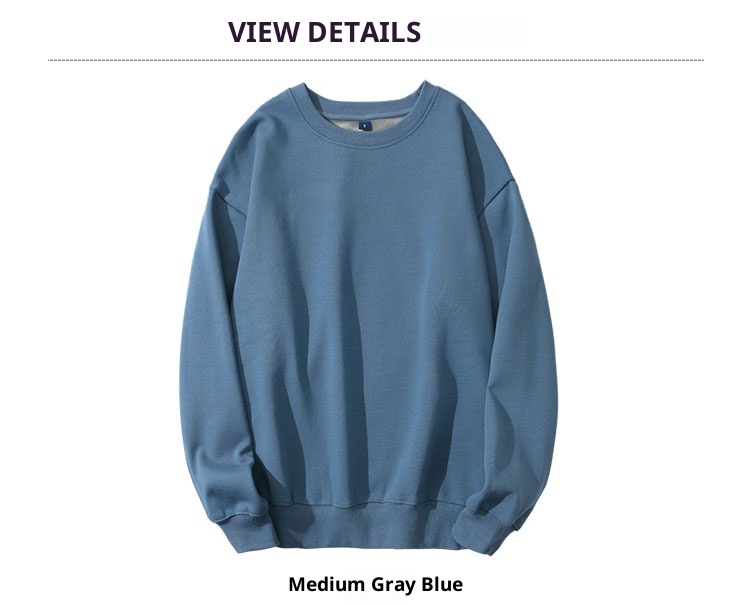 Sweat-shirt d'hiver en polaire épaisse pour homme, couleur unie, chaud, col rond, grandes tailles, coupe ample, impression personnalisée_voghion.com