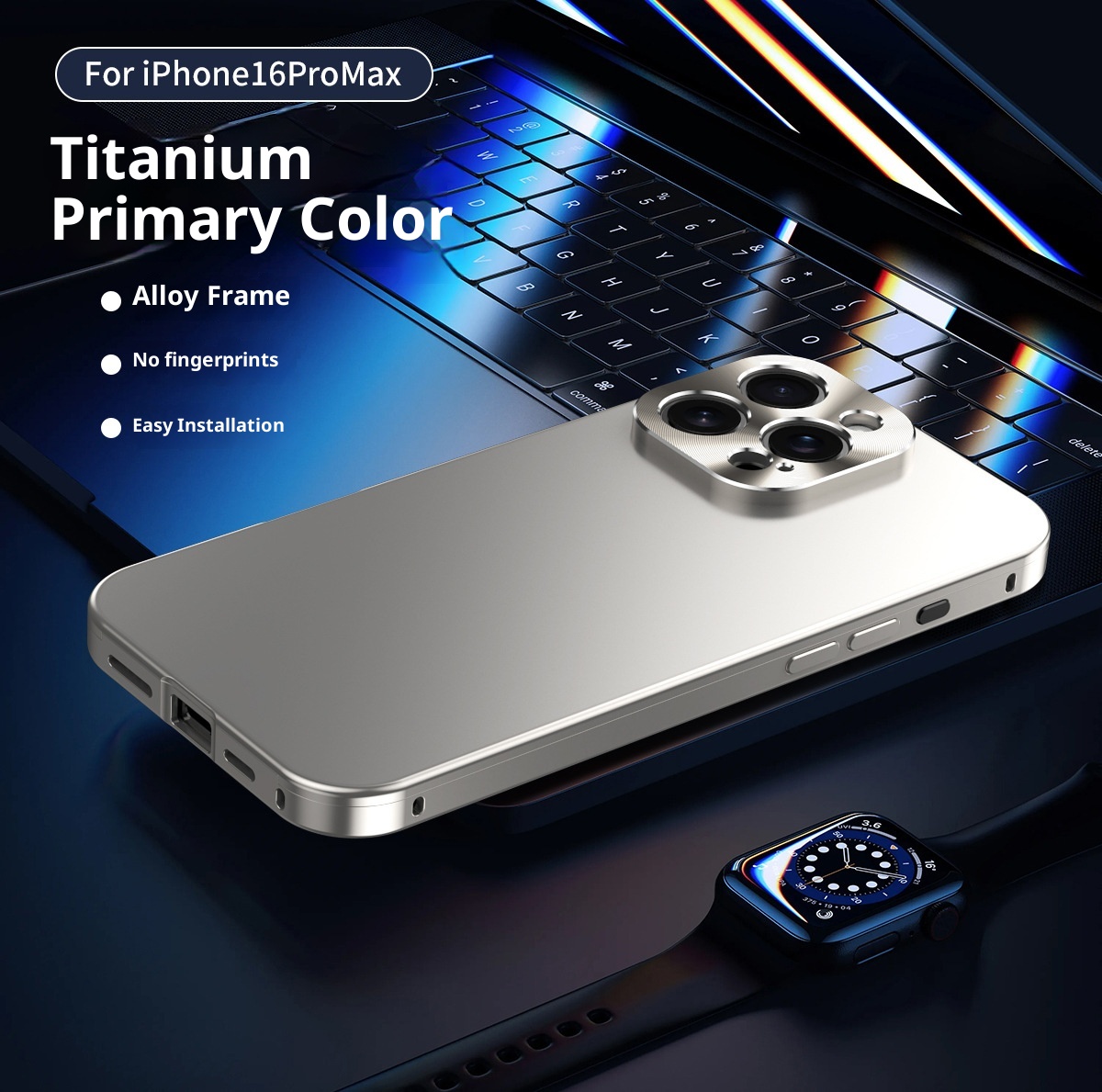 TechGlobe Cross-border New Metal Magnetic Anti-drop Case For IPhone 16/15/14/13/12/Pro Max_voghion.com