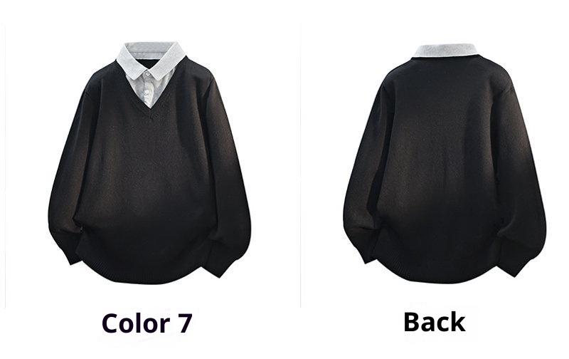 ragazzo Ragazzo Ragazzo Commercio Estero Transfrontaliero Dropshipping Trdy Nuovo 2025 Autunno Camicia Colletto Due Pezzi Maglione Pullover Per_voghion.com