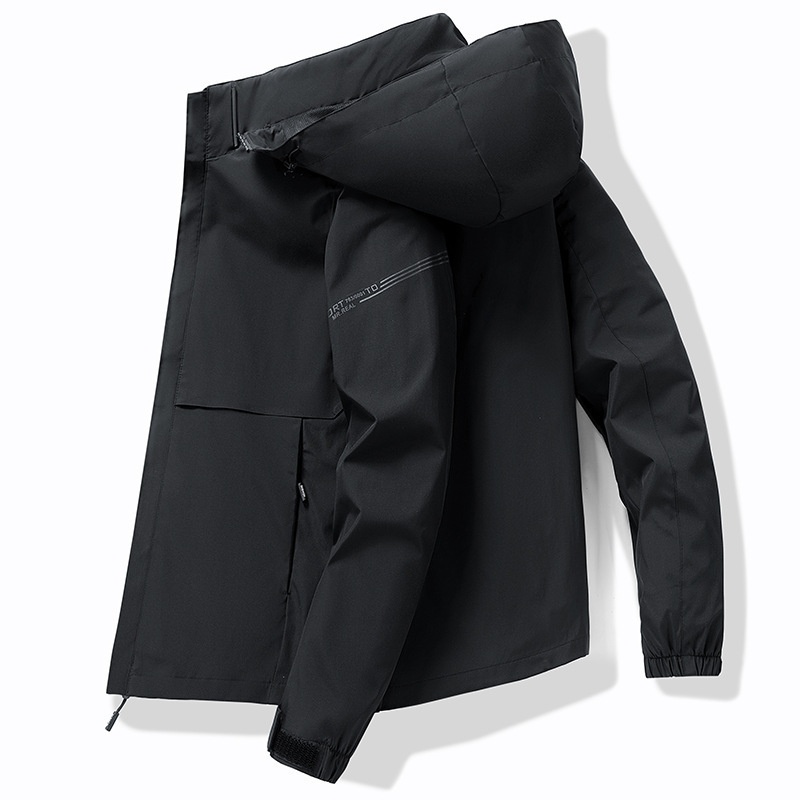 Jaqueta masculina de inverno com capuz, estilo softshell, em algodão espesso com grafeno._voghion.com