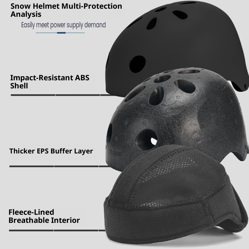 001 Professioneller, winddichter, warmer, stoßfester Skihelm für Damen und Herren mit Gehörschutz für Erwachsene und Kinder._voghion.com