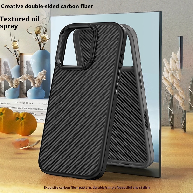 TechGlobe Adatto per il telefono cellulare 16promax Nuova custodia protettiva anti-caduta per iPhone 16pro, 16plus in fibra di carbonio_voghion.com