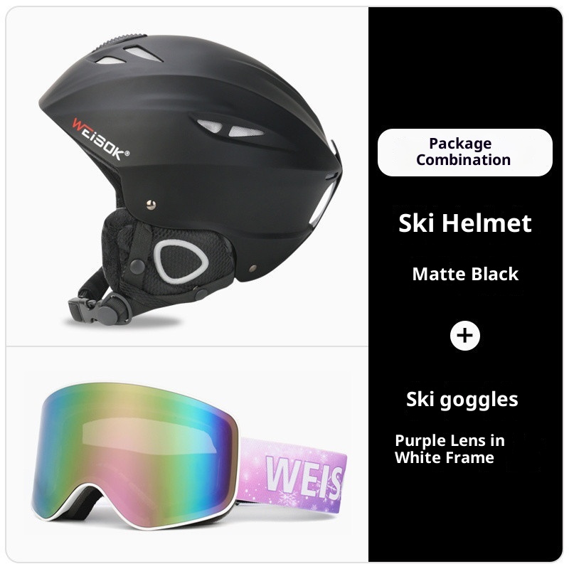 001 Professionelle Skiausrüstung für Damen und Herren, integrierter Skihelm für Erwachsene und Kinder, inklusive Snowboard und Skibrille_voghion.com