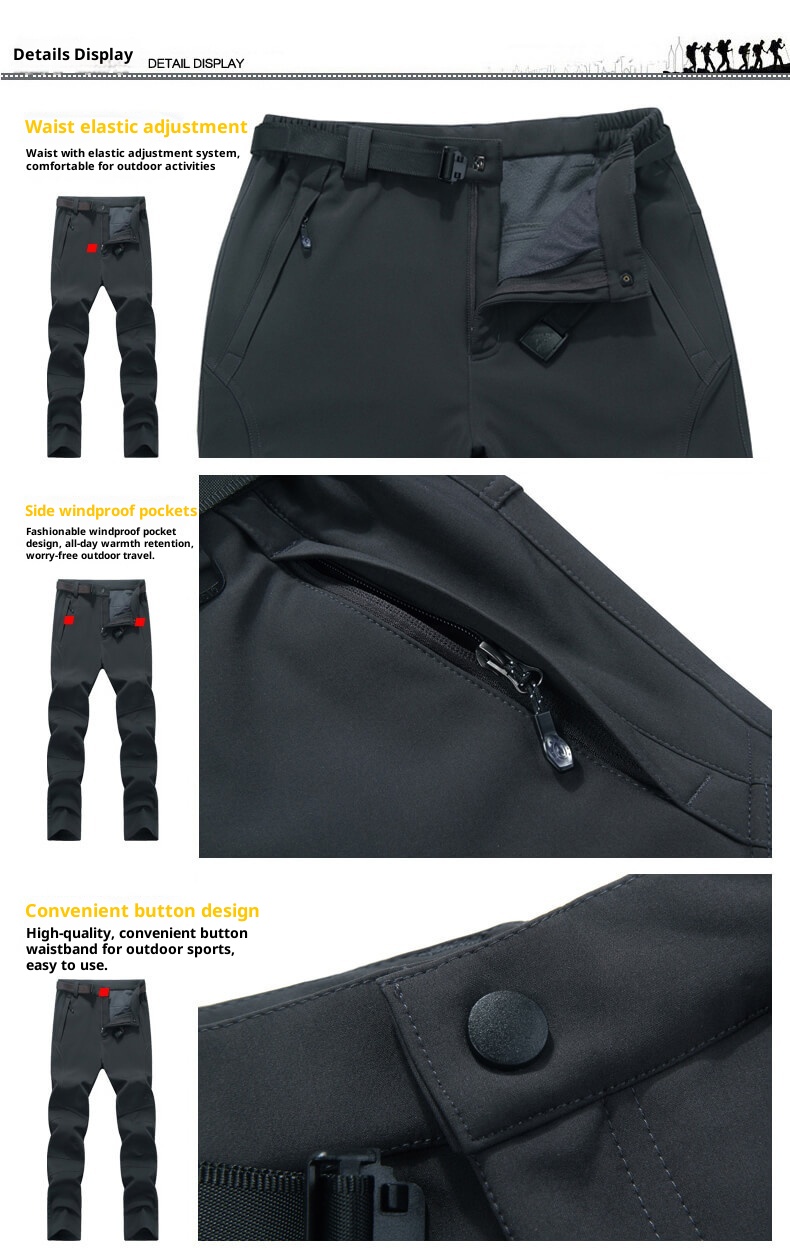 001 Herbst Winter Outdoor Softshell Fleece gefüttert Warm Verdickt Lässig Winddicht Atmungsaktiv Jacke Herren Radhose_voghion.com