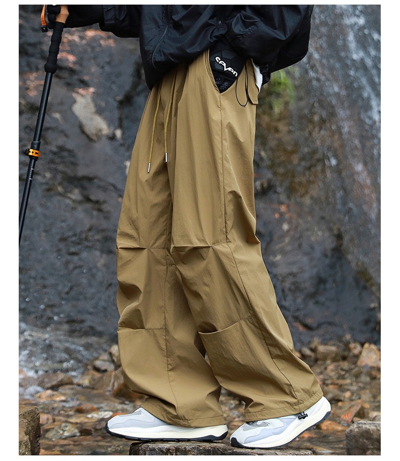 001 Outdoor Hiking Functionele rechte broek voor mannen en vrouwen, snel drogende casual losse waterdichte trekkingbroek met wijde pijpen,_voghion.com